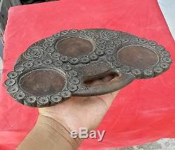 Vintage Wooden Home Decorative Hanging Plate/serving Tray With Beautiful Carving