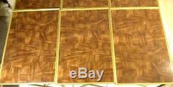 Vintage lot of 6 TV Trays With Cart Faux Parquet Wood Mid Century Modern Retro