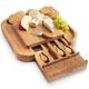 Vonshef Bamboo Cheese Board With Cutting Serving Food Set Wood Stand Tray Large