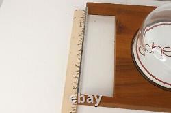 Vtg 70s Mid Century Modern Teak Wood Lucite Glass Cheese Platter Serving Tray