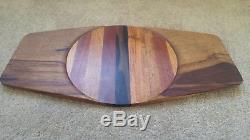 Vtg Mid Century Modern Viking Eye Danish Serving Board Platter Wood Tray