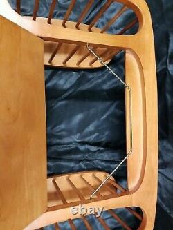 Vtg Solid Wood Bed Serving Tray Double Magazine Rack