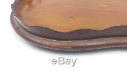 Vtg Wooden Serving Tray Butler Brass Handles Coffee Tea Service Table Design Top