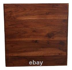Walnut Polished Hand Crafted Wooden Dinner Serving Kitchen Tray 13x13 In, Brown