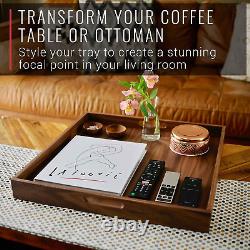 Walnut Wood Serving Tray with Handles Serve Coffee