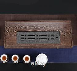 Wenge Wood Tea Tray Black Stone Tea Table Water Draining Serving Tray Large Tray