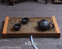 Wenge tea tray solid wood Chicken-wing tea table yixing zisha tea set pot cups