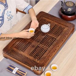 Wenge wood tea tray with plastic drawer reservoir / water draining tea table new