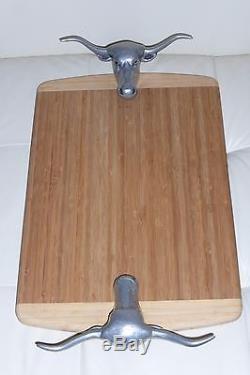 Wilton Bruce Fox Bull/Steer Handle Serving or Cheese Wood Tray 21