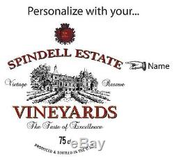Wine Vineyard Tray Personalized Wood Quarter Barrel Lazy Susan, Home or Bar