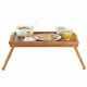 Wood Breakfast Food Tea Serving Tray Lap Table Over Bed Tray With Folding Legs