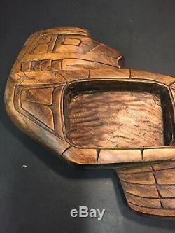 Wood Carving Bowl First Nations Art Serving Tray West Coast Canada Cedar 2013