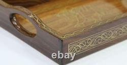 Wood Inlay Tray, Serving Tray, Coffee Tray, Office Tray, Key Tray, Antique Tray