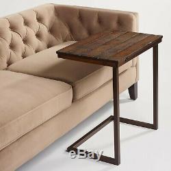 Wood Laptop Table for Couch Recliner and Sofa Tray TV Serving Snack Slide Under
