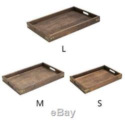 Wood Rectangular Tableware Serving Tray Decorative Food Holder Storage Tray