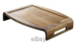 Wood Serving Tray Food Meal Large Wooden Reversible Kitchen Bed Dining Breakfast