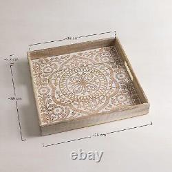 Wood Serving Tray for Decor Tray for Kitchen, Coffee Table & Dining Table
