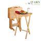 Wood Table Set Folding Dining Tray with Stand Serving Snack Laptop TV Kitchen
