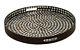 Wood Tray Lacquer 24 x 3 Inches Design Black Round Serving Kitchen Wooden Deco79