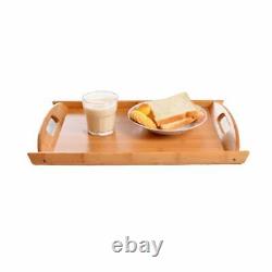 Wooden Bamboo Serving Tray, Brown for Home and Office