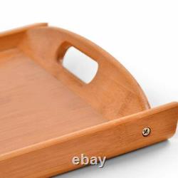 Wooden Bamboo Serving Tray, Brown for Home and Office