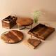 Wooden Dining Table Ware Cake Stand Set 5-Piece Brown Serving Tray Nepkin Holder