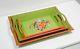 Wooden Hand Painted Serving Tray Decorative Tray Designer Tray Set of 3