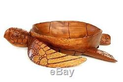 Wooden Handmade Turtle Fruit Decorative Bowl Centerpiece Tray Serving Carved Art