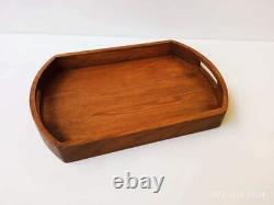 Wooden Large Serving Tray Handles Food Coffee Breakfast Bowl Decorative Ottoman