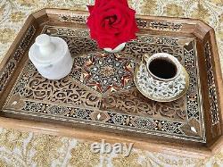 Wooden Mosaic Tray. L 17.8 in W 12.2 in. Perfect Home warming gift