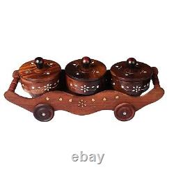 Wooden Multipurpose Decorative Serving Tray for Namkeen Dry Fruit 15 x 4 x 4.5'