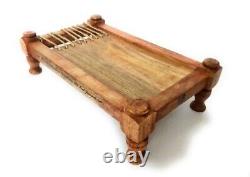 Wooden Raised Platter Tray with Legs for Snacks and Appetizers Rectangular Tray