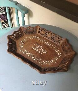Wooden Serving Lap Tray Handles Bed and Breakfast Coffee Tea Snack Food Platter