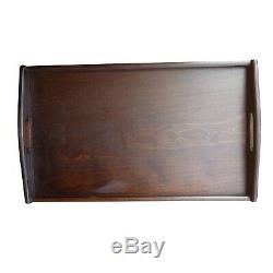 Wooden Serving Large Tray, Set 1 to 10, 50 cm x 30 cm x 5.5 cm, Dark Brown