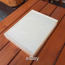 Wooden Serving Large Tray, Set from 1 to 10, 35 cm x 25 cm x 6 cm, Unpainted