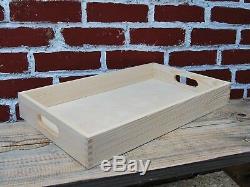 Wooden Serving Large Tray, Set from 1 to 10, 50 cm x 30 cm x 6 cm, Unpainted