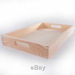 Wooden Serving Tray 38cm /Tea Breakfast Plain Wood Platter / Decoupage Art Craft