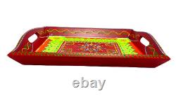 Wooden Serving Tray Set- Handcrafted & Hand-Painted For Kitchen/Table & Home