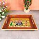 Wooden Serving Tray Set- Handcrafted & Hand-Painted Rectangular (set of 3)