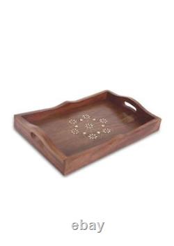 Wooden Serving Tray Sheesham Wood Attractive Design Stackable Multi Pack Of 3