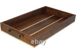 Wooden Serving Tray with Handles for Coffee, Tea, Breakfast, bar