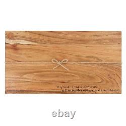 Wooden Tray Design Acacia Wood Serveware 24 in x 13 in They Broke Bread Together