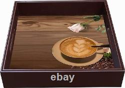 Wooden Tray For Home Decor & Kitchen Use Serving Dinning Tray Coffee Cup Theme