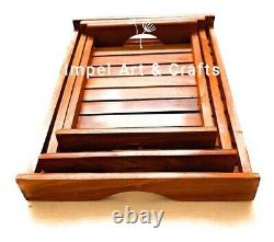 Wooden Tray for Breakfast Coffee Butter Serving Table Decor, Gifts, Standard