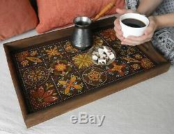 Wooden serving tray high tea or family reunion- Mexican Folk Art-Kitchen decor