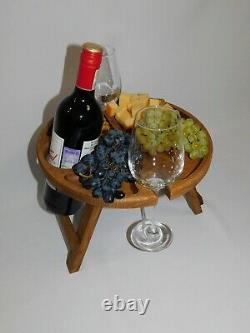 Wooden table for wine, serving dish, perfect gift, bed tray