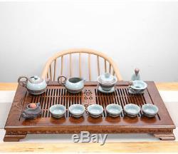 Wooden tea tray Chinese handcarved tea table Wenge wood serving tray solid wood