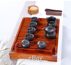 Wooden tea tray L54cmW33cm Chinese solid wood tea tray table for tea set floral