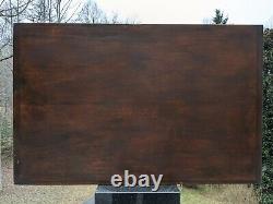 XL Mahogany Serving Tray Chased Copper Nailheads Bronze Clenched Hands Handles