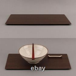YIDO Black Long Square Wooden Table Mat 2P Set Hand Craft Korea